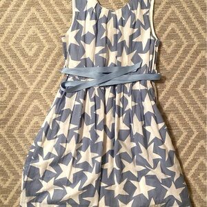 Rachel Riley cotton dress with blue and white star fabric